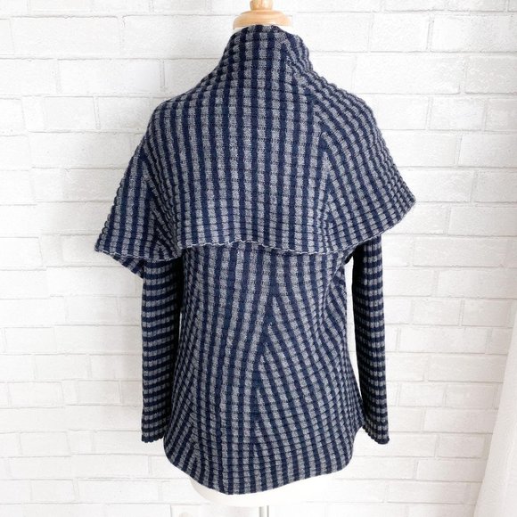 Linea Maglia Blue Cardigan Sweater Wool Alpaca Med - Picture 3 of 3